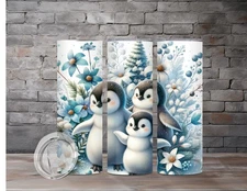 20oz Sublimation Tumbler Wrap Penguin Ready To Press Heat Transfer