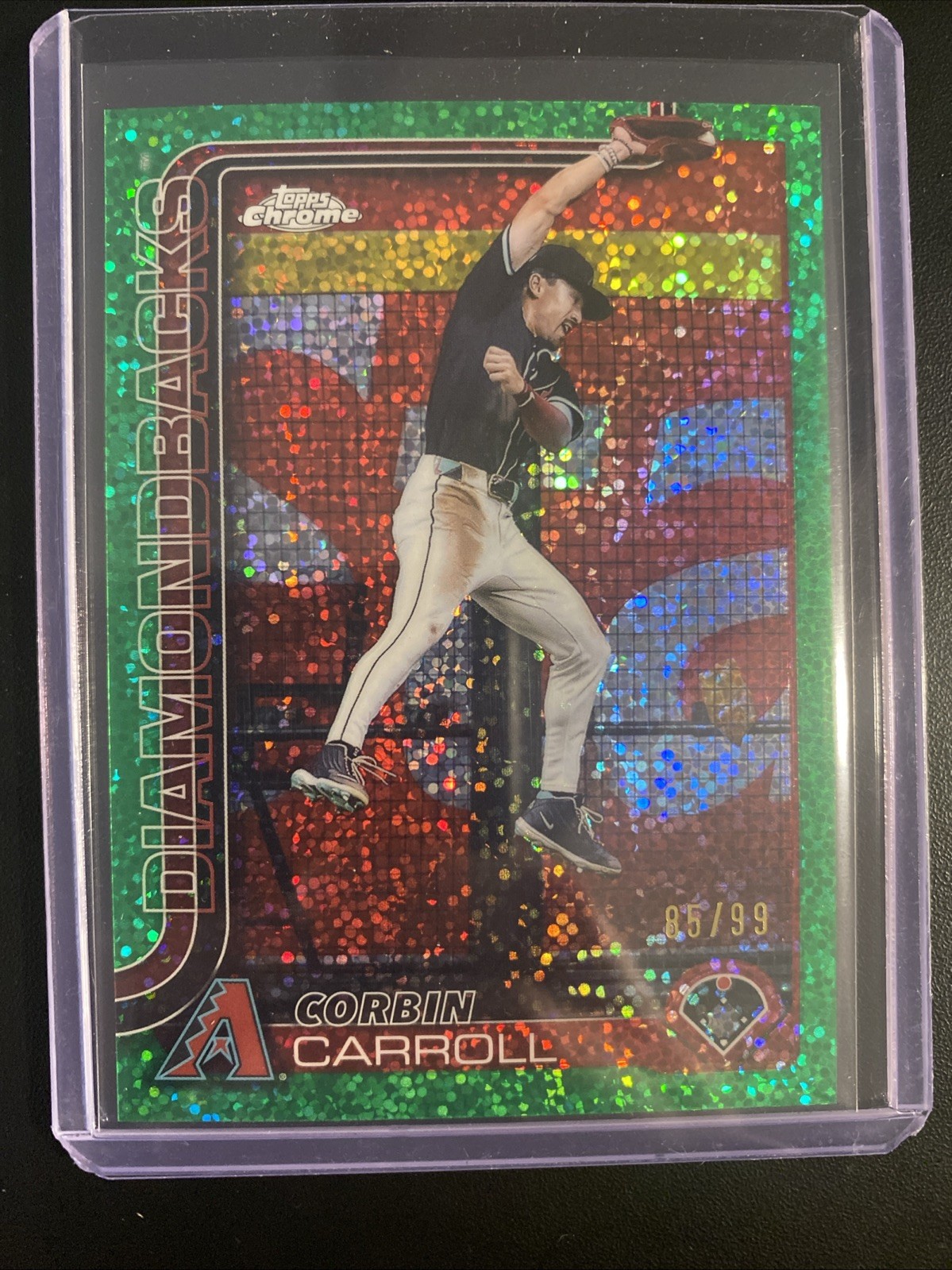 CORBIN CARROLL 2025 Topps Chrome Image Variation #268 SP Green Speckle /99