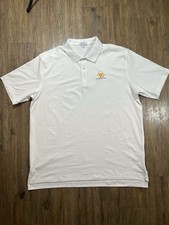 Peter Millar Summer Comfort Polo Shirt XL Solid White Presidents Cup Mens