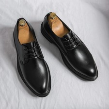 Formal Oxford Lace Up Soft Dress Shoes Men Outdoor Business Walking Flats Shoes