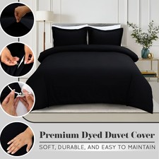 Black Duvet Quilt Cover Bedding Set Soft Comforter Covers Sets Twin Queen King