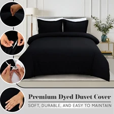 Black Duvet Quilt Cover Bedding Set Soft Comforter Covers Sets Twin Queen King