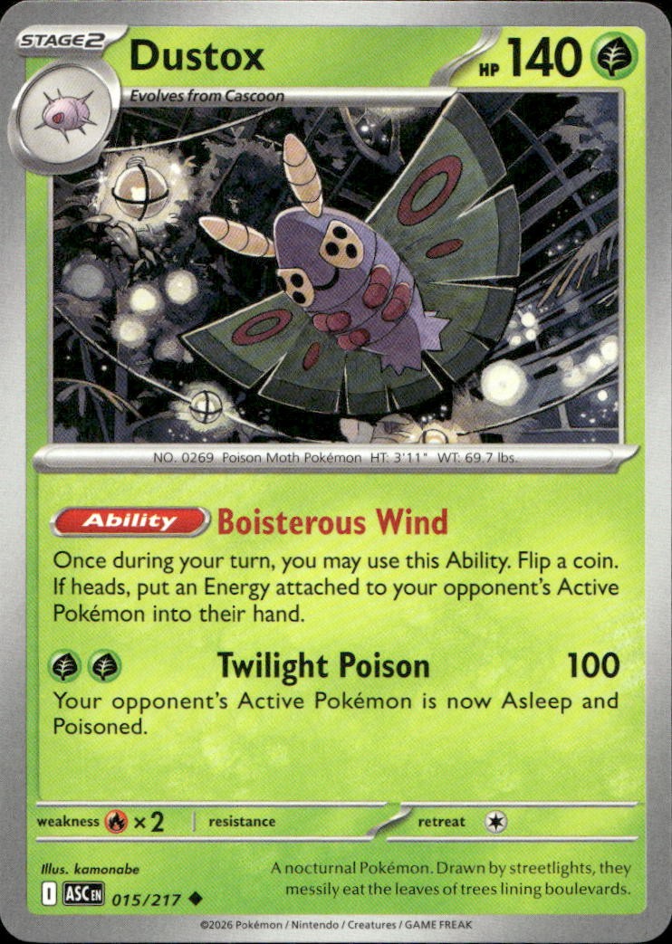 Dustox 015/217 ME Ascended Heroes U NM English Pokémon
