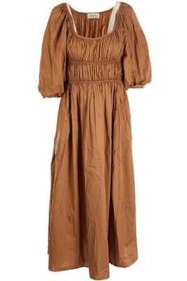 MATTEAU BROWN COTTON MAXI DRESS UK 10