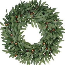 22 Inch Eucalyptus Olive Wreaths Front Door Decor Artificial Floral Plant