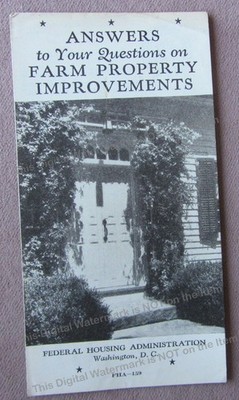 1934 FHA Info Booklet Farm Property Improvements National Housing Act Depression