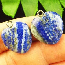 2pcs Lapis Lazuli Heart Pendant Bead 20x6mm H09659