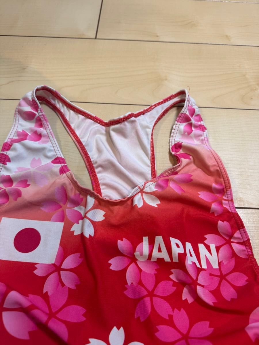 Japan National Team Wrestling Singlet Red Athletic Suit Large Size