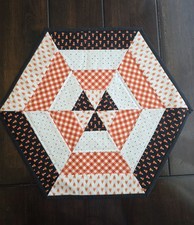 Handmade quilted table Topper/Halloween/candy Corn