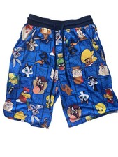Vintage Looney Tunes Youth Small Lounge Shorts Bugs Bunny Taz Tweety Foghorn Boy