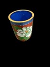 Eight (6) Chinese Floral Flower Cups on Wooden Stands. Hand Painted With Gold — photo 5