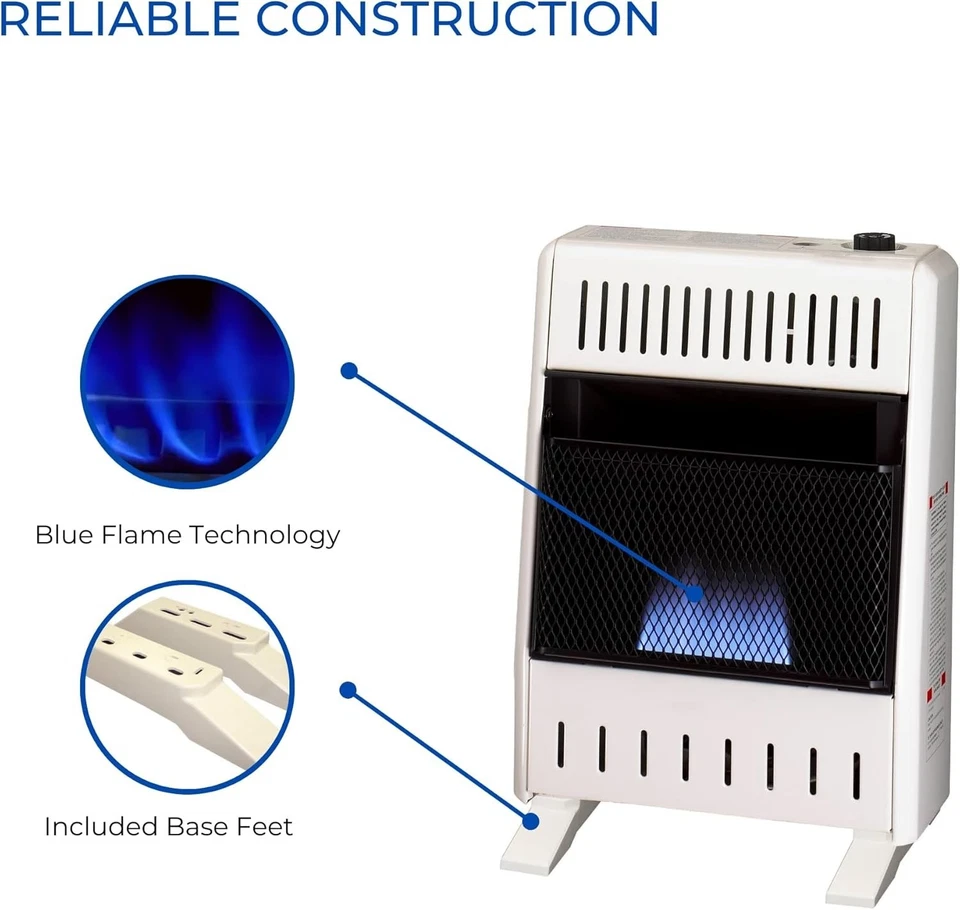 Elegant Ventless Propane Blue Flame Heater, 10,000 BTU - Ideal for Home & Office - Image 4 of 4