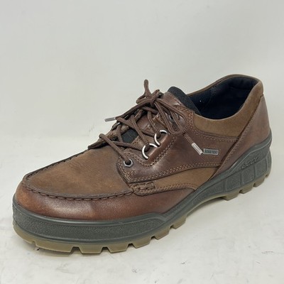 ECCO Mens US 9.5/10 EU 43 Shoes Brown Leather Gore-Tex Track LaceUp Work Casual