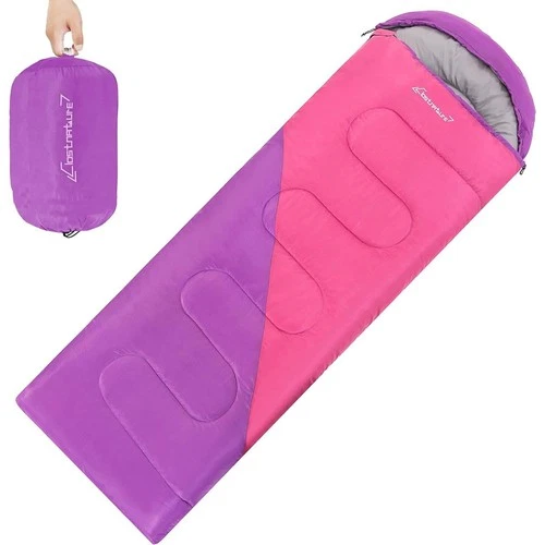 ClostNature Rectangular Sleeping Bag Lightweight Portable Pink Purple 3lb