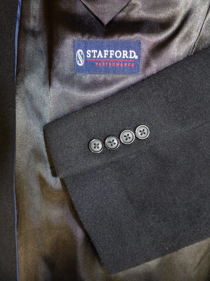 Stafford Overcoat Top Coat Winter Coat 40s Black Wool blend Z#2 - Image 3 of 4