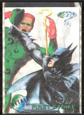 1995 Fleer Metal Batman Forever Silver Flasher Riddler First Strike #23!