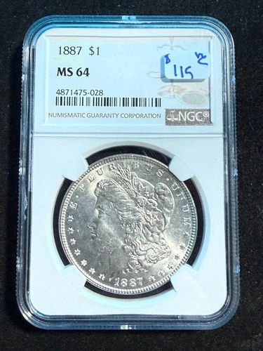 1887 MORGAN DOLLAR NGC MS 64 028