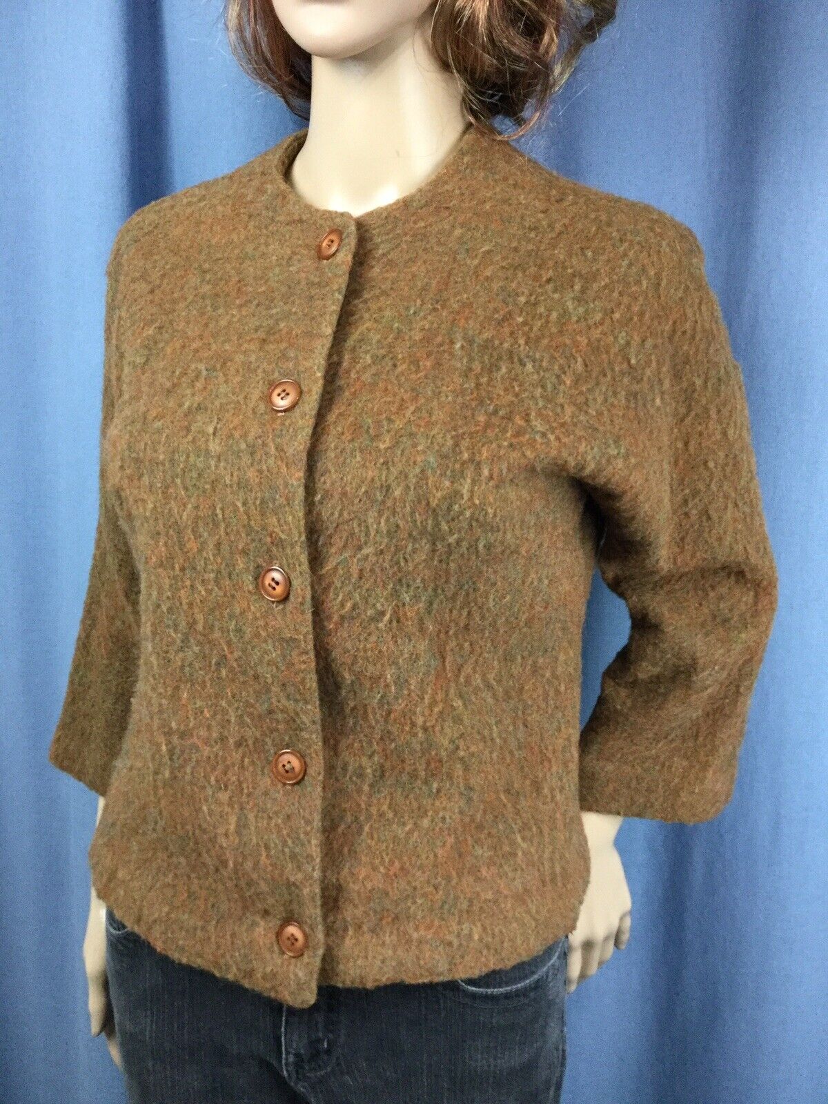 vintage MR MORT 60's Brushed WOOL MOHAIR 3/4 slee… - image 1