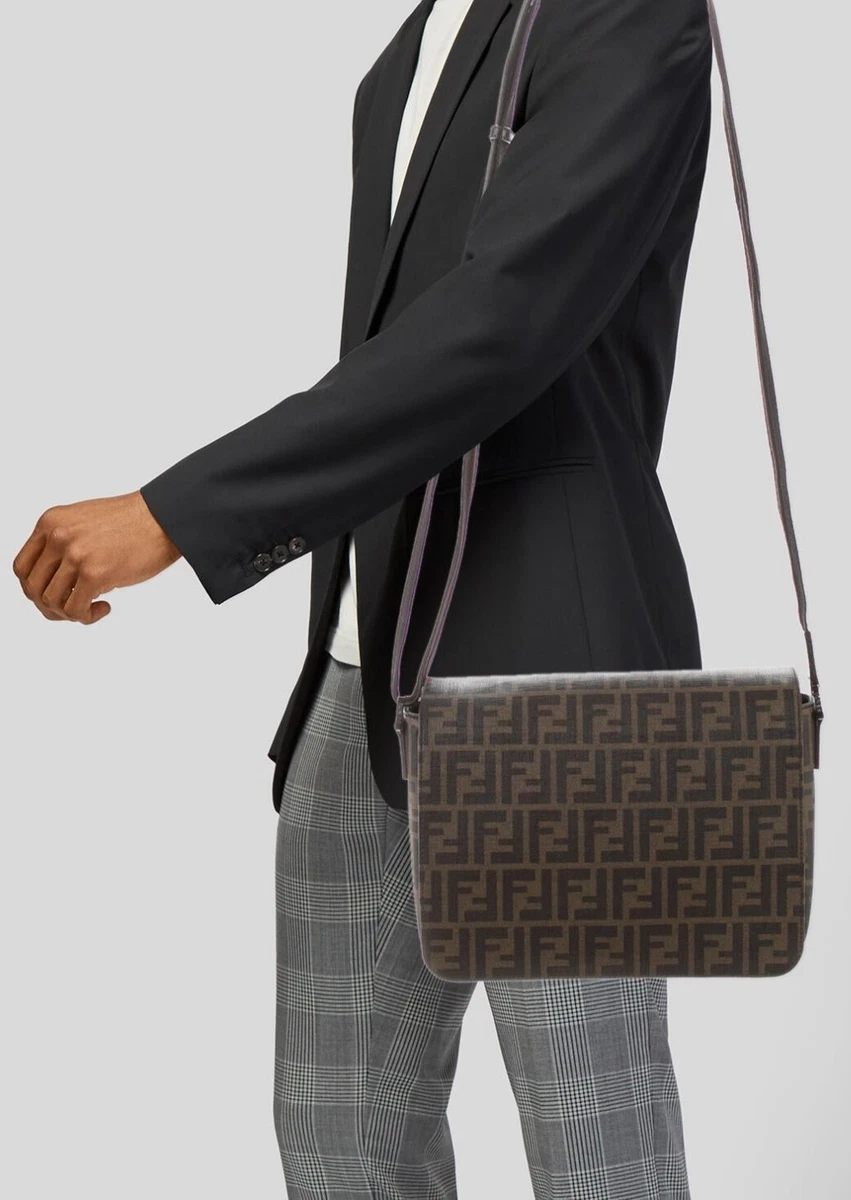 Unisex FENDI FF Zucca Canvas Messenger Crossbody Bag eBay