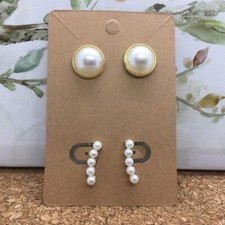 4 PC Matching Clip-on Non Pierced Earrings Set Gold-Tone New Free Ship 4454