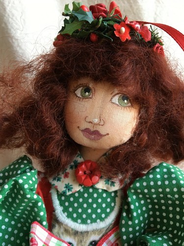 14 - BB Cloth Painted Christmas Doll Vintage Kittens Lovely - Picture 2 of 11