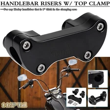 1 1/2" Tall Handlebar Risers Top Clamp For Harley Dyna Fat Boy Softail Sportster