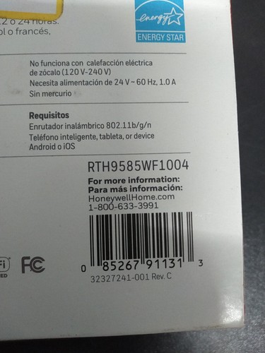 Honeywell RTH9585WF Programmable Thermostat - Gray RTH9585WF1004/W - Picture 4 of 4