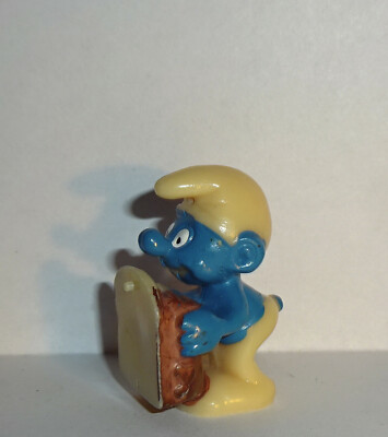 Chocolate Smurf Cast Hole + Mouth Blue Olympics of the Smurfs 1983 ORIGINAL