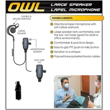 Tactical Ear Gadgets OWL Earpiece for Motorola SABER 1 2 3 I II III Astro Radios