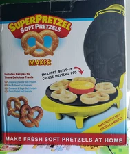 Superpretzel Soft Pretzel Maker Yellow Cheese Pod Fresh Home Table Top NOB