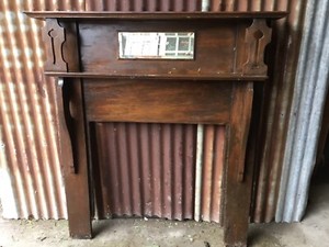 Stained Timber Fireplace Mantel 1505h X 1400w X 215d Opening 850h