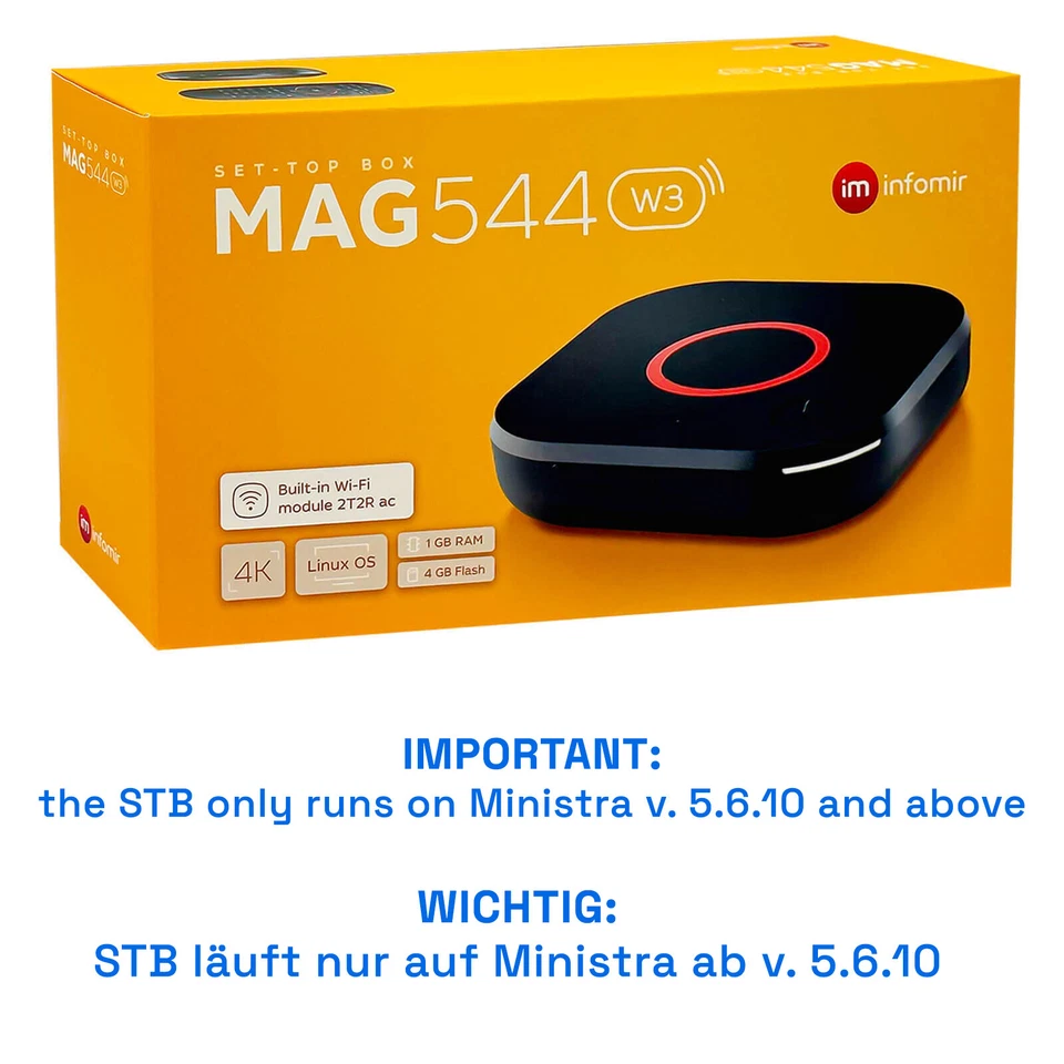 MAG 544w3 TV Receiver BOX HEVC H.265 USB HDMI WLAN Player UHD Linux LAN digital - Bild 3 von 4