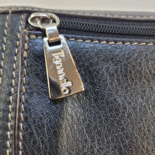 Tignanello Womens Genuine Leather Wallet Black Inner Divider Snap Zip Card - Picture 11 of 13