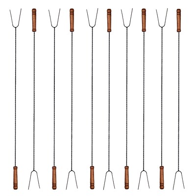 Grillspieß 10er Set, 120cm extra lang, Lagerfeuer-Spieße, Spieß für Feuerschale