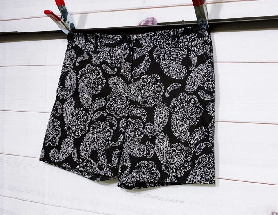 Pantalones cortos Jones New York para mujer talla 10 elásticos negros cachemira bolsillos florales Foto 3 de 4