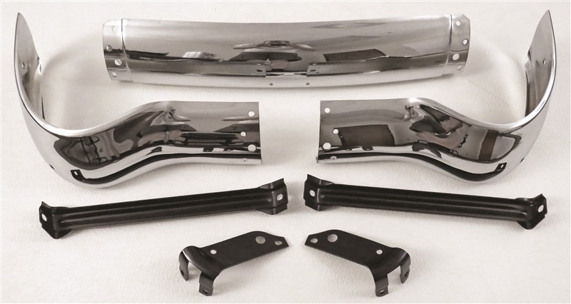 55 Chevy Bel Air Front 3 Piece Chrome Bumper with 4 pc. Mounting