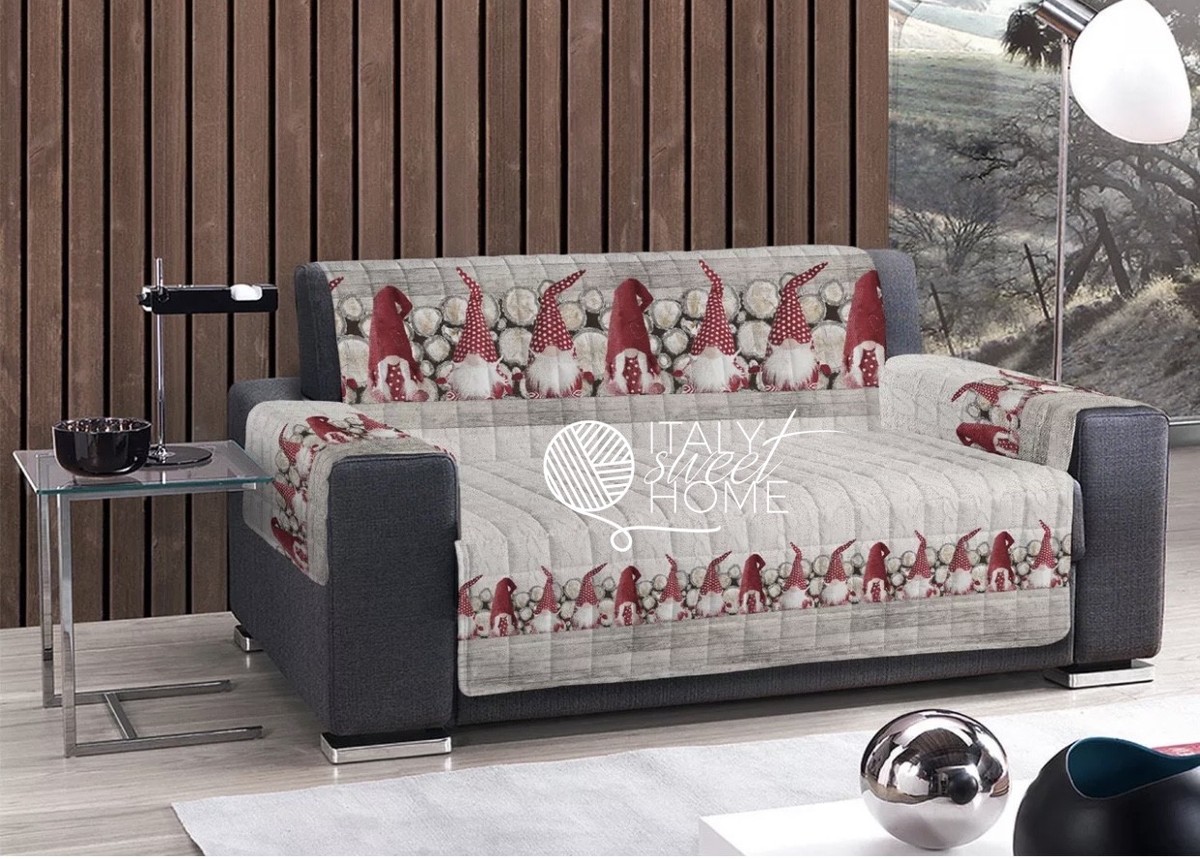 SALVADIVANO TRAPUNTATO COTONE POLTRONA GNOMI TIROLO ROSSO