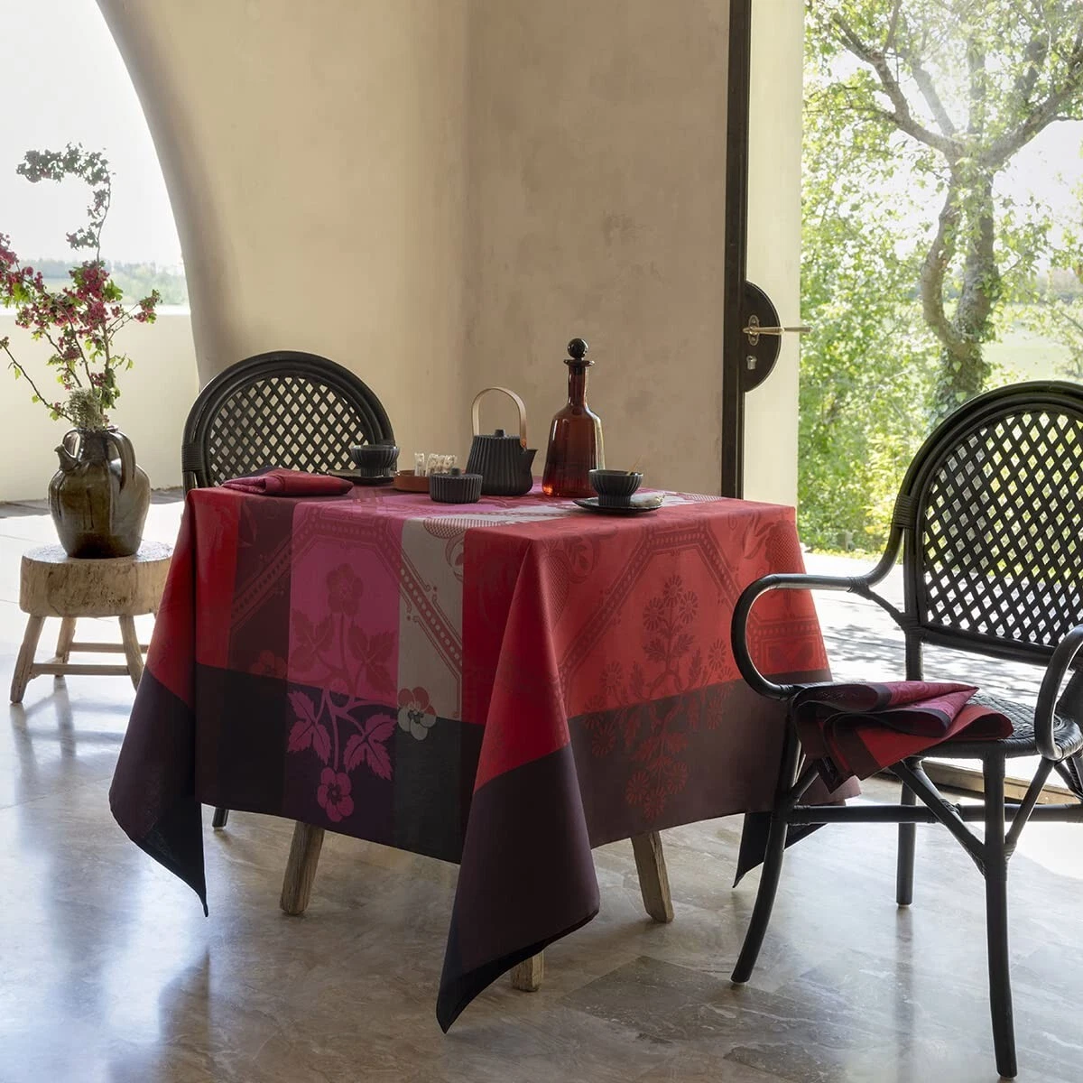 Nappe venezia - beige cendré Le Jacquard Français - Home et Jardin