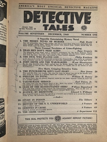 Vintage Pulp Magazine Detective Tales December 1940 Classic Cover - Picture 5 of 13