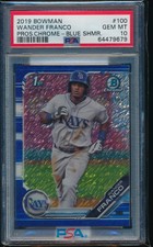 PSA 10 WANDER FRANCO 2019 Bowman Chrome BLUE SHIMMER REFRACTOR #/150 RC GEM MINT