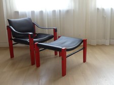 Safari lounge chair + Ottomane Sessel Maurice Burke für Arkana Mid century 60er