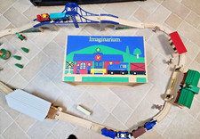 Imaginarium express Train Table Large Wooden Train Set in wooden Box 42 pieces