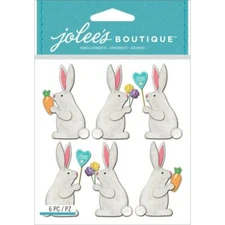 Jolee's Boutique EASTER BUNNIES Dimensional Stickers - 6 pcs