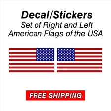 Set of Right and Left American Flag Stickers