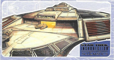 TCS 600 Star Trek Insurrection Skybox 1998 Schematics Card S-1 USS Enterprise -E