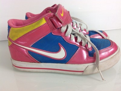 pink and blue nike high tops