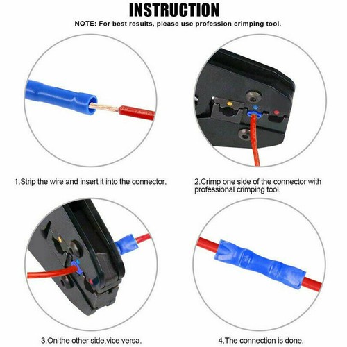 400Pcs Insulated Straight Crimp Terminals Butt Cable Electrical Wire Connectors - Picture 5 of 12