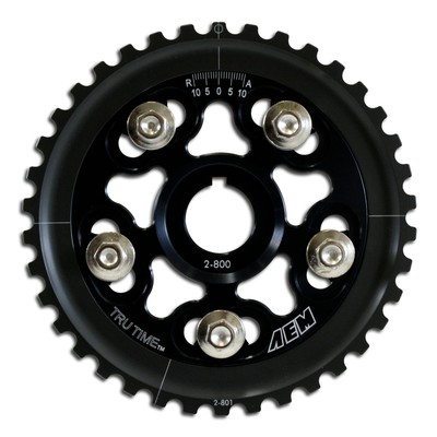 AEM 23-800BK Tru-Time Adjustable Cam Gear - 5-Bolt - Black