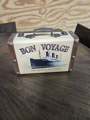 Bon Voyage Wooden ( Purse, Lunchbox, Suitcase, Storage Box Etc. ) 13''× 10''× 5''