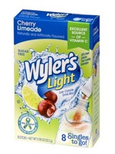 Wyler's Light Cherry Limeade Singles To Go Drink Mix 8 CT- Pack of 12